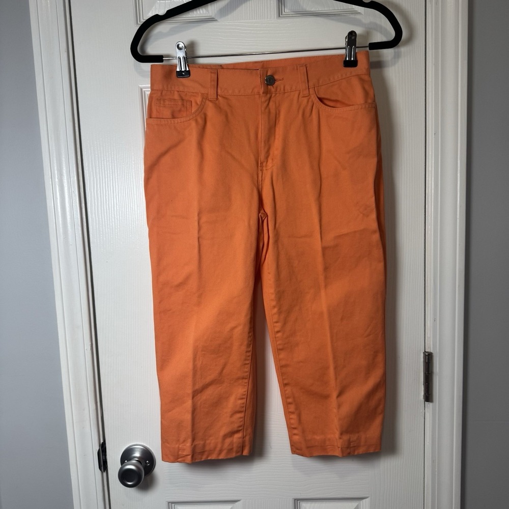 Lauren Jeans Co. Ralph‎ Lauren Orange Cotton Straight Flat Pants Capris Women 4P